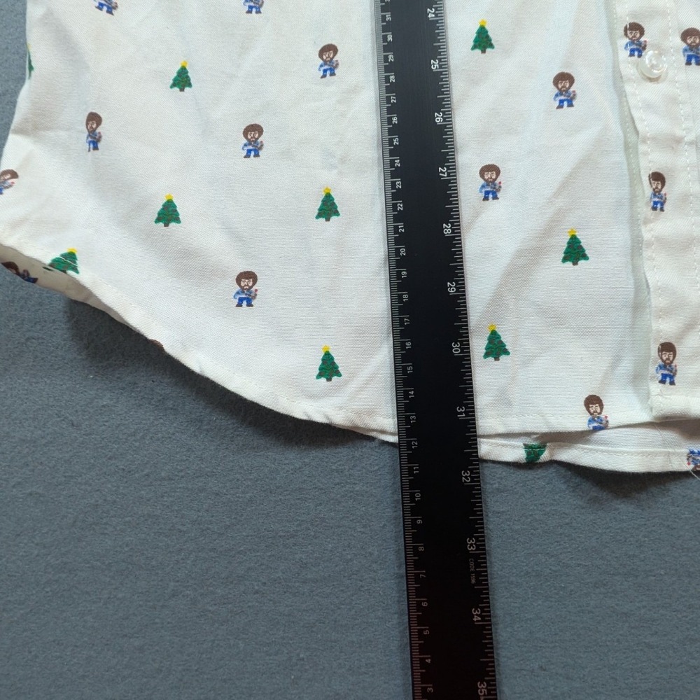 RSVLTS Button Down Shirt Mens Size XL Bob Ross Happy Little Trees Pixel Art - Picture 4 of 9